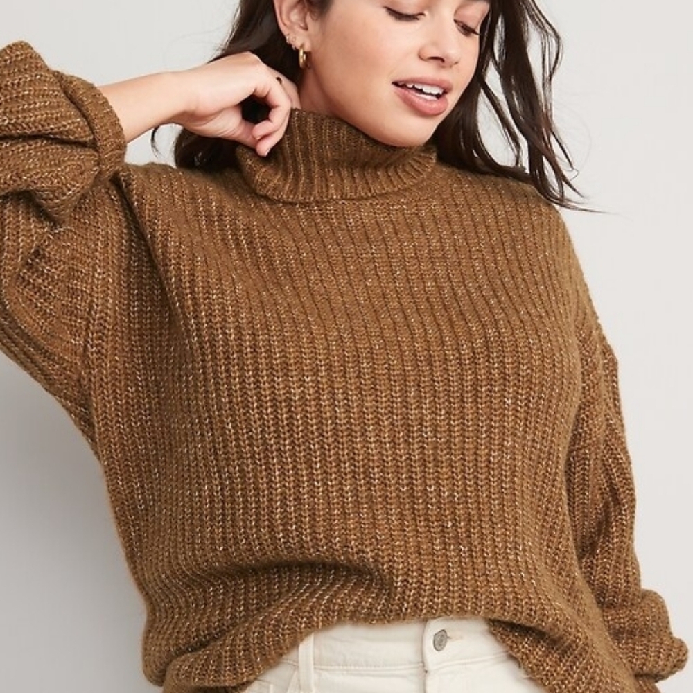 Old Navy Marled Shaker-stitch Tunic Length Knit Sweater
